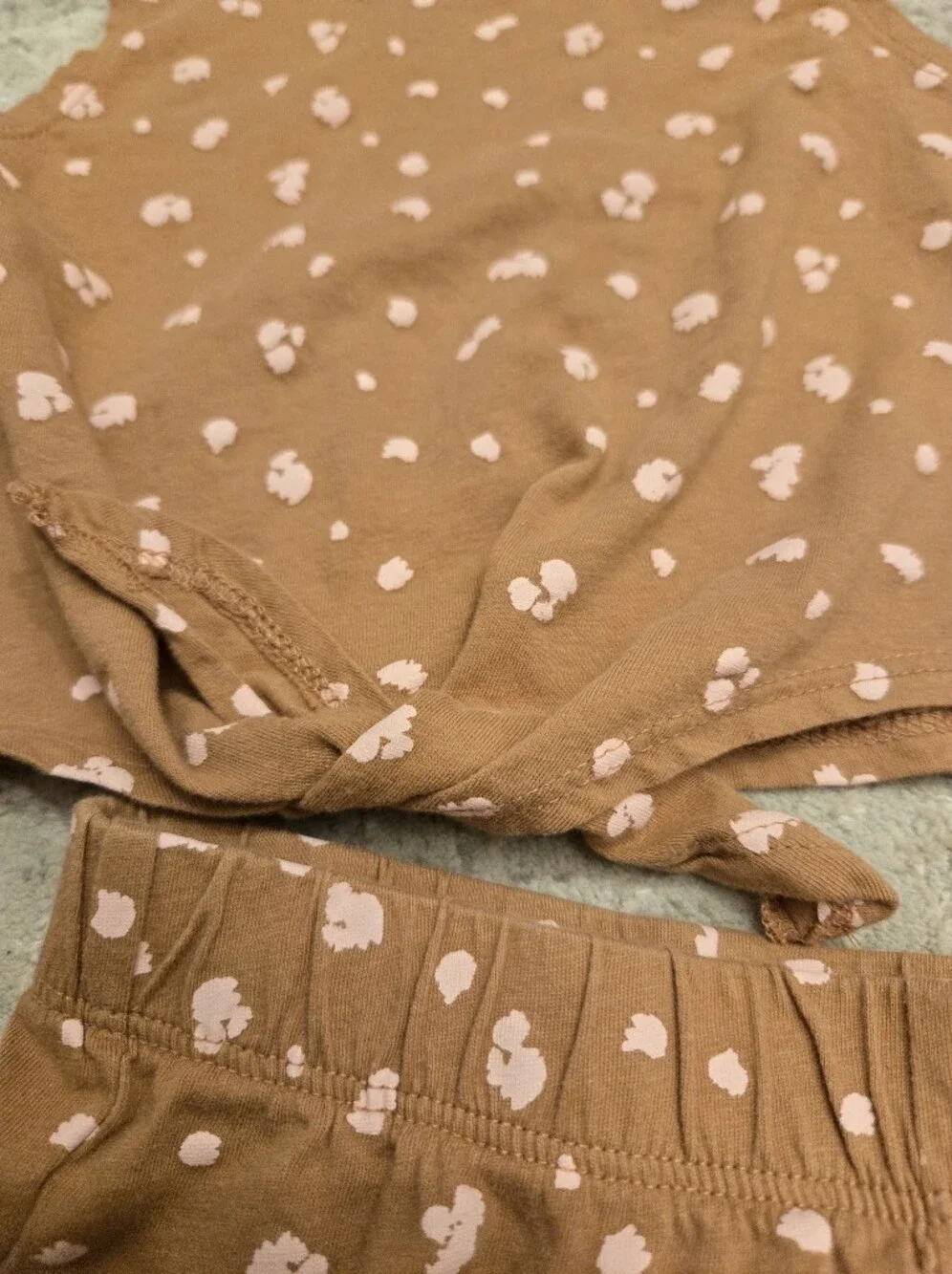 H&M Brown Pink Patterned Tank Top & Shorts 2pc Set